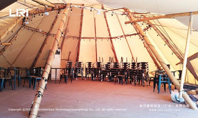 实木印第安帐篷内景图